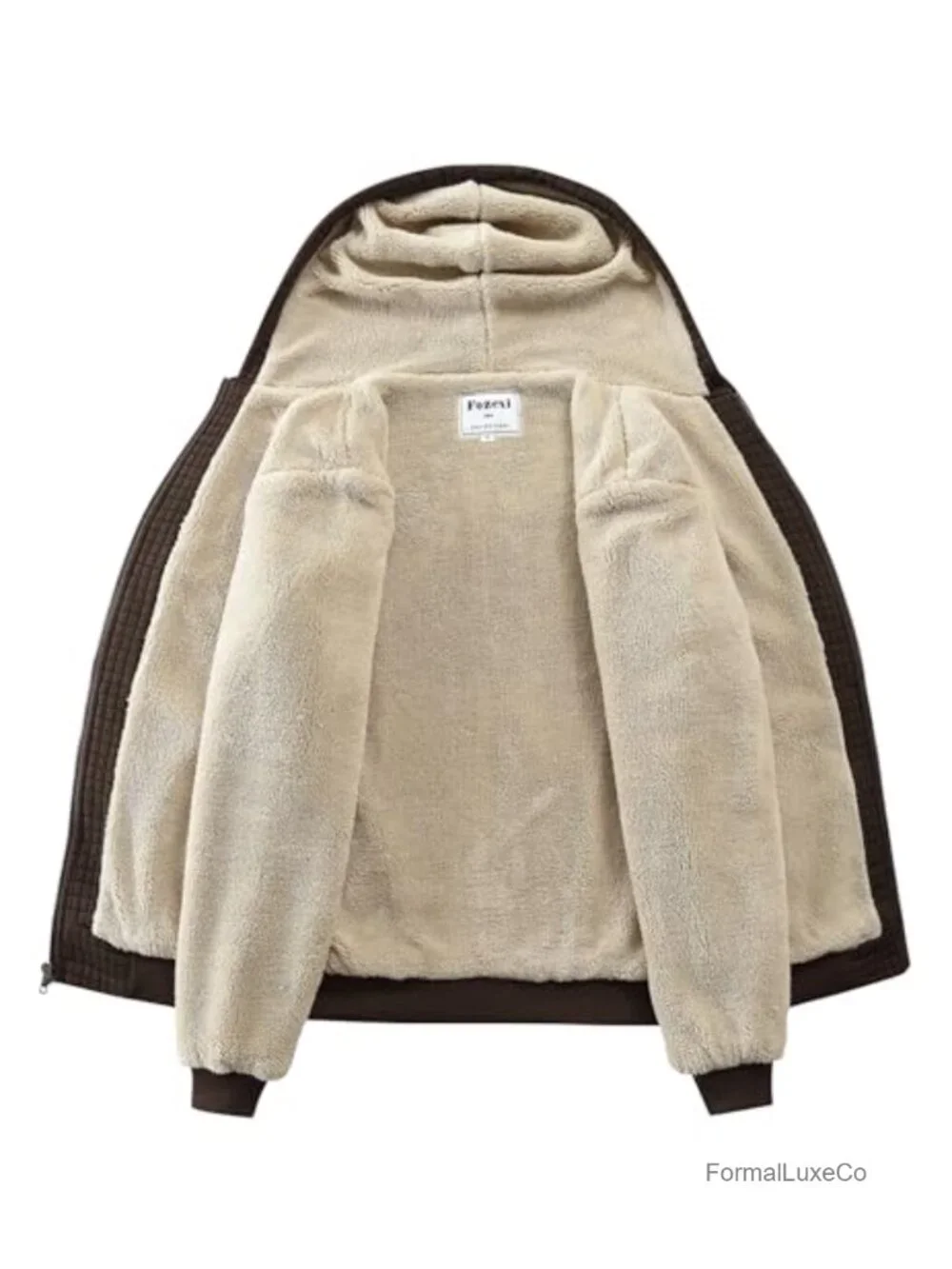 Men's Fleece Heavyweight Full Zip Hoodie Sweatshirt Jacket Sherpa Lined